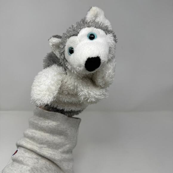 Caltoy Gray White Husky Wolf Dog Glove Hand Puppet Plush Toy Preschool Teacher - Picture 12 of 12